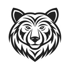 Tribal Bear Head Silhouette Vector Art illustration.