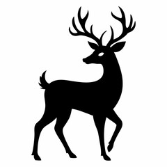 Christmas Deer Black silhouette