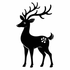 Christmas Deer Black silhouette