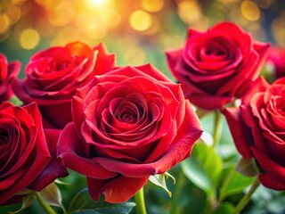 Obraz premium Beautiful Rose Day Celebration with Romantic Roses and Greenery for Love and Friendship