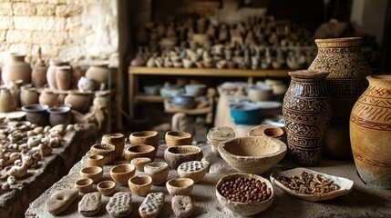 Fototapeta premium Visual Comparison of Ancient Philistine Artifacts