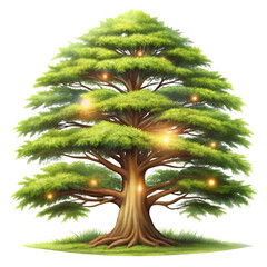 Enchanted cedar tree on transparent background