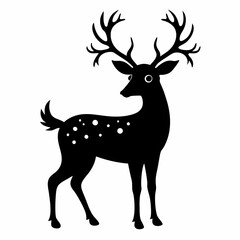 Christmas Deer Black silhouette