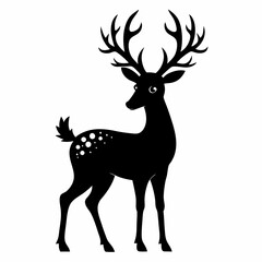 Christmas Deer Black silhouette