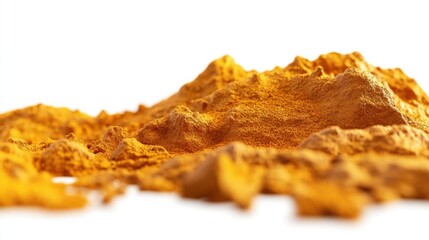 Turmeric with curcumin and antioxidant structure, highlighting anti-inflammatory benefits, isolated on white