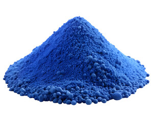 pile of blue powder sand on transparent background