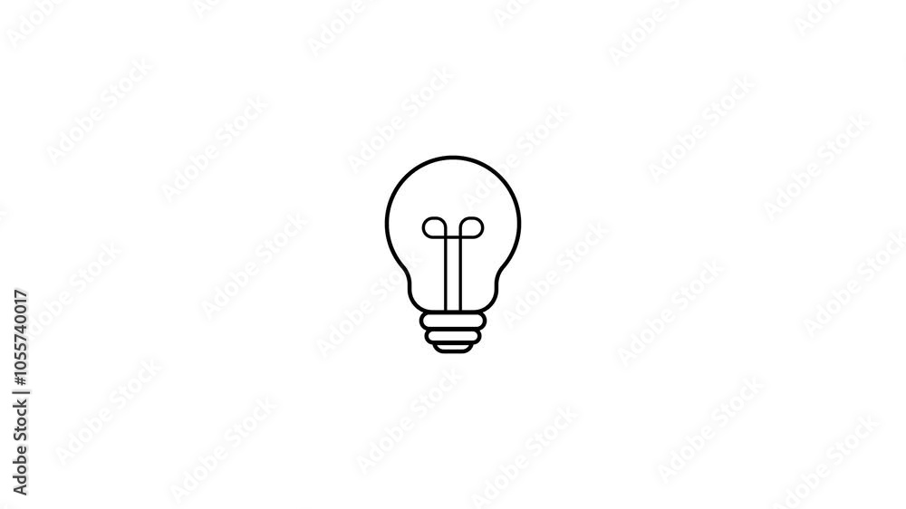 Poster light bulb icon animated outline icon with backgrond.