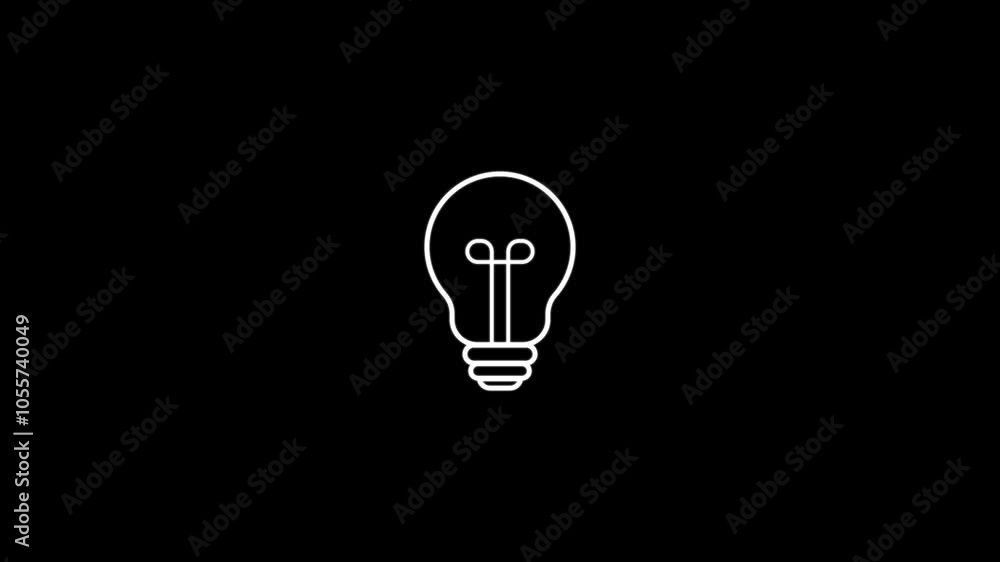 Poster light bulb icon animated outline icon with backgrond.
