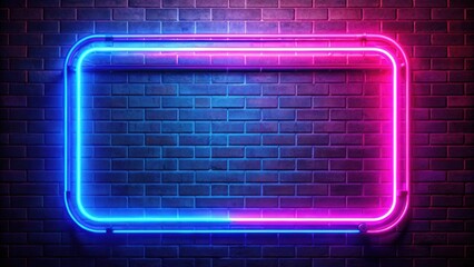 Obraz premium Vibrant neon sign in vivid pink and blue colors announcing upcoming event or sale