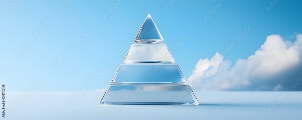 Poster geometric pyramid of collective growth - visualizing shared goals and unified success in a layered s