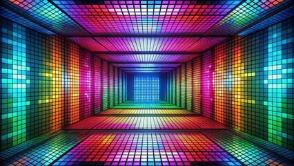 Futuristic Rear View Pixel Art Masterpiece in Bold Colors and Sharp Lines