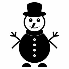 Funny Cute Snowman Black silhouette