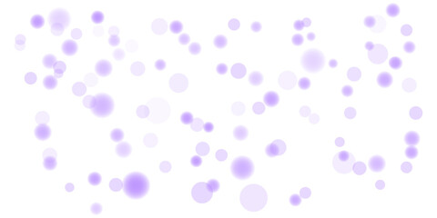 Purple bokeh dots dispersed on a transparent background, creating a light, airy, and joyful atmosphere. Ideal for websites, banners, or invitations. Vector, isolated © Natalia