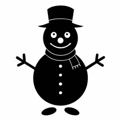 Funny Cute Snowman Black silhouette