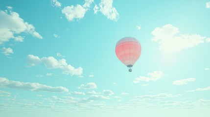 Obraz premium Serene Hot Air Balloon in Clear Blue Sky