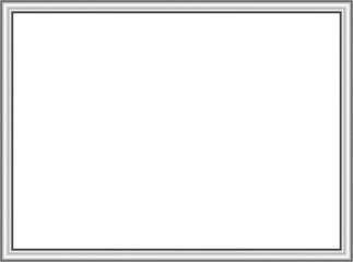 Rectangle silver frame. Isolated luxury rectangle silver grey border. Silver rectangle frame mockup design element. Vector illustration.