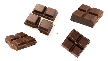 A chocolate bar isolated on white background.