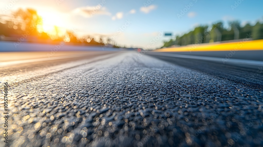 Poster dynamic speed illusion on drag - high-detail race-ready moment captured in striking straight lines