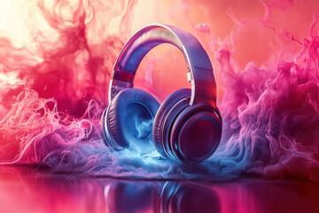 Modern Headphones Illustrating Noise Cancellation in a Serene Setting