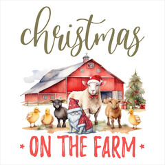 christmas on the farm  Christmas Farm Tshirt Design