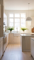 Fototapeta premium Kitchen interior with sunlight