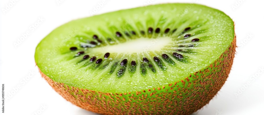 Poster Closeup Of Kiwi Fruit Isolated On White Background With Clipping Path