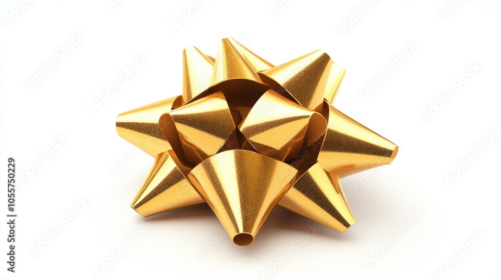 Poster gold gift bow isolated on a white background designed using advanced technology