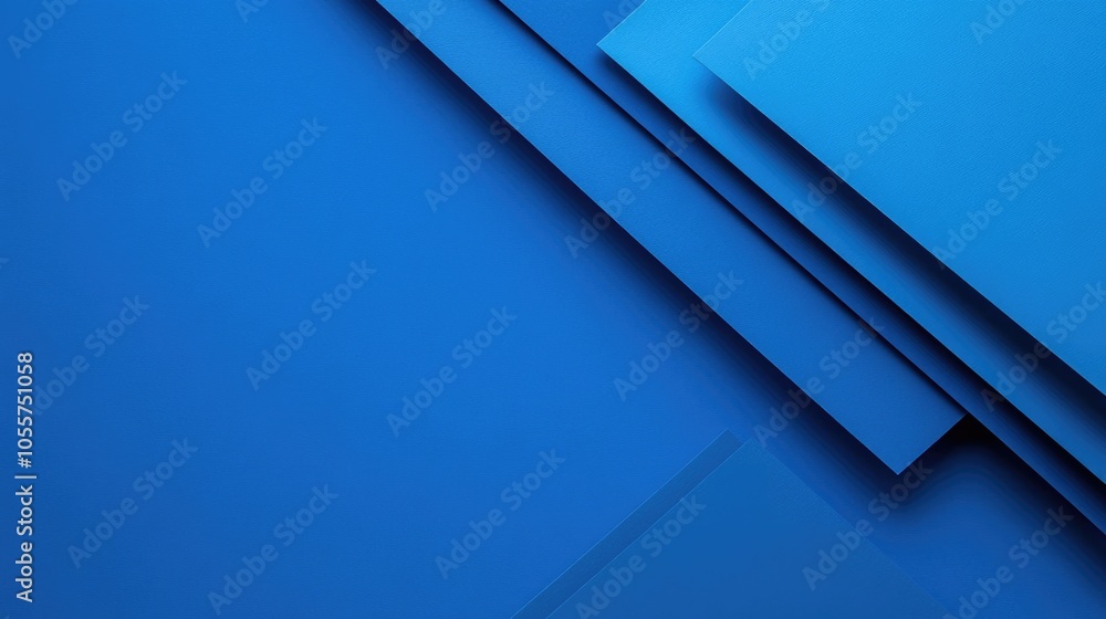 Aufkleber Abstract classic blue paper backdrop with ample space for text Diagonal geometric design in a top down flat lay presentation Trendy color concept for 2020