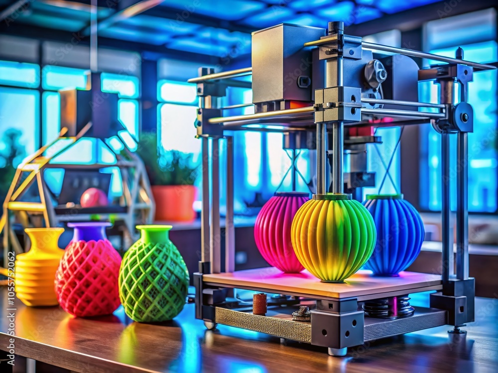Poster captivating portrait of the 3d printing process in action for innovative technology showcase