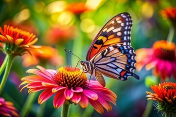 Fototapeta premium Captivating Tilt-Shift Butterfly in Nature - Ideal for Nature Lovers and Photography Enthusiasts