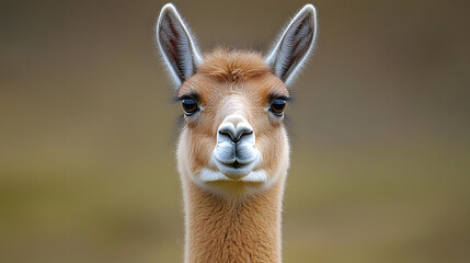Obraz premium Vicuna: A Gentle Camelid of the Andes Providing Essential Nutritional Benefits to the Ecosystem