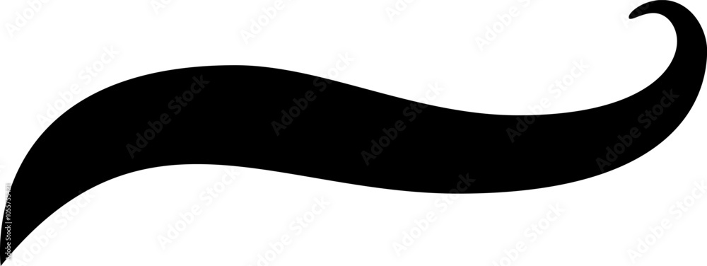 Poster simple black waving ribbon banner is providing copy space on a white background. add your own text o