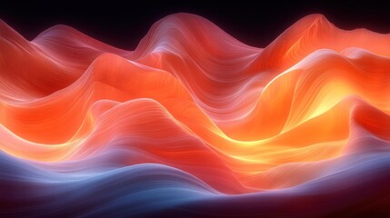 Obraz premium Abstract waves of vibrant colors creating a fluid, dynamic landscape.