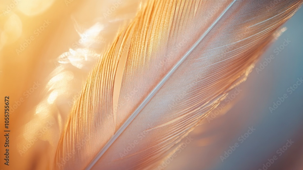 Poster Close up view of a feather featuring a soft focus effect
