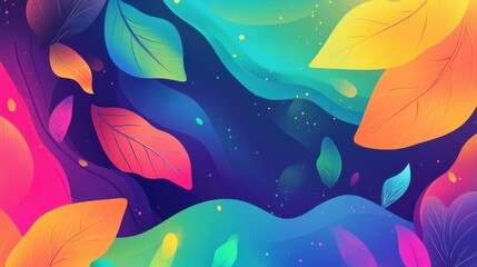 A stunning display of vibrant colors blends seamlessly, forming an abstract landscape that captivates with its dynamic movement and creative energy, inviting viewers to explore its depths.