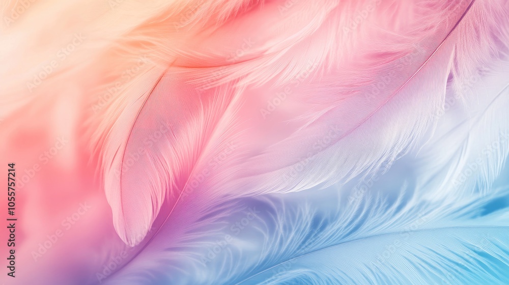 Fototapete Soft colored feather background with a blurred effect ideal for graphic design projects