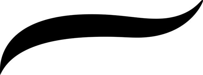 Black brush stroke is making a high arc across a white background, leaving a blank space which could be used for text.
