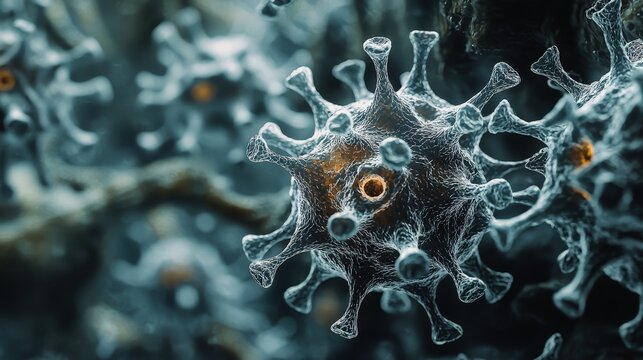 Detailed View of Human Parainfluenza Virus Structure