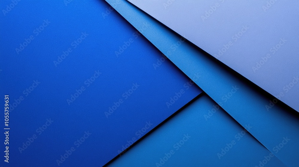 Poster Abstract classic blue paper backdrop with ample space for text Diagonal geometric design in a top down flat lay presentation Trendy color concept for 2020