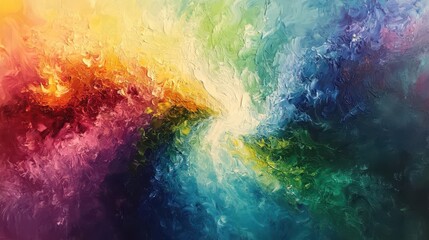 Fototapeta premium A stunning display of vibrant colors blends seamlessly, forming an abstract landscape that captivates with its dynamic movement and creative energy, inviting viewers to explore its depths.