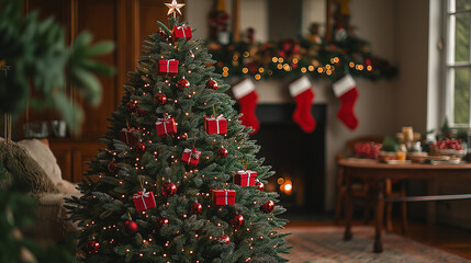 リビングにクリスマスツリー