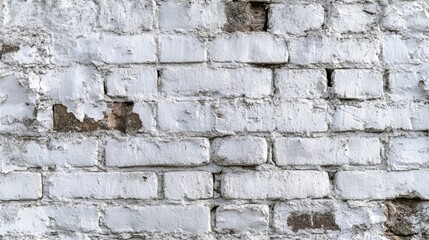 Rustic white and gray brick wall texture in a panoramic view