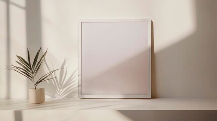 Minimalist white frame on a soft gradient background featuring clean lines and a contemporary aesthetic