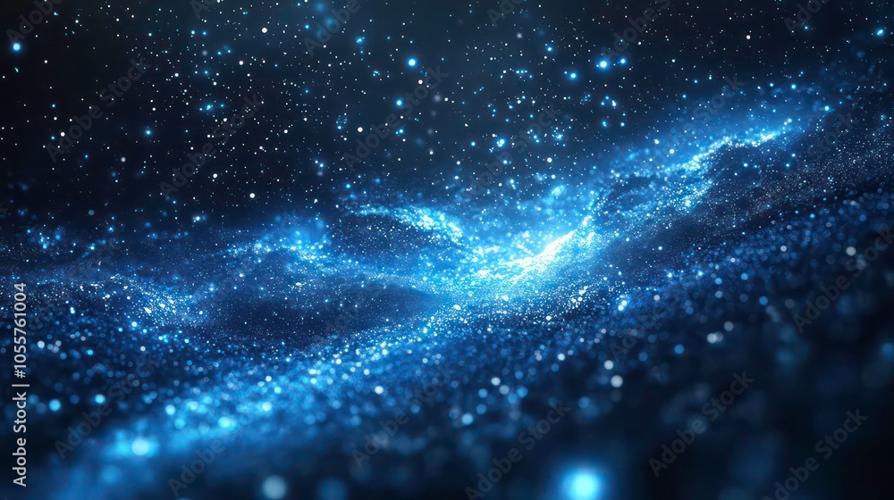 Poster a cosmic scene depicting a starry galaxy filled with shimmering stars and nebulae.