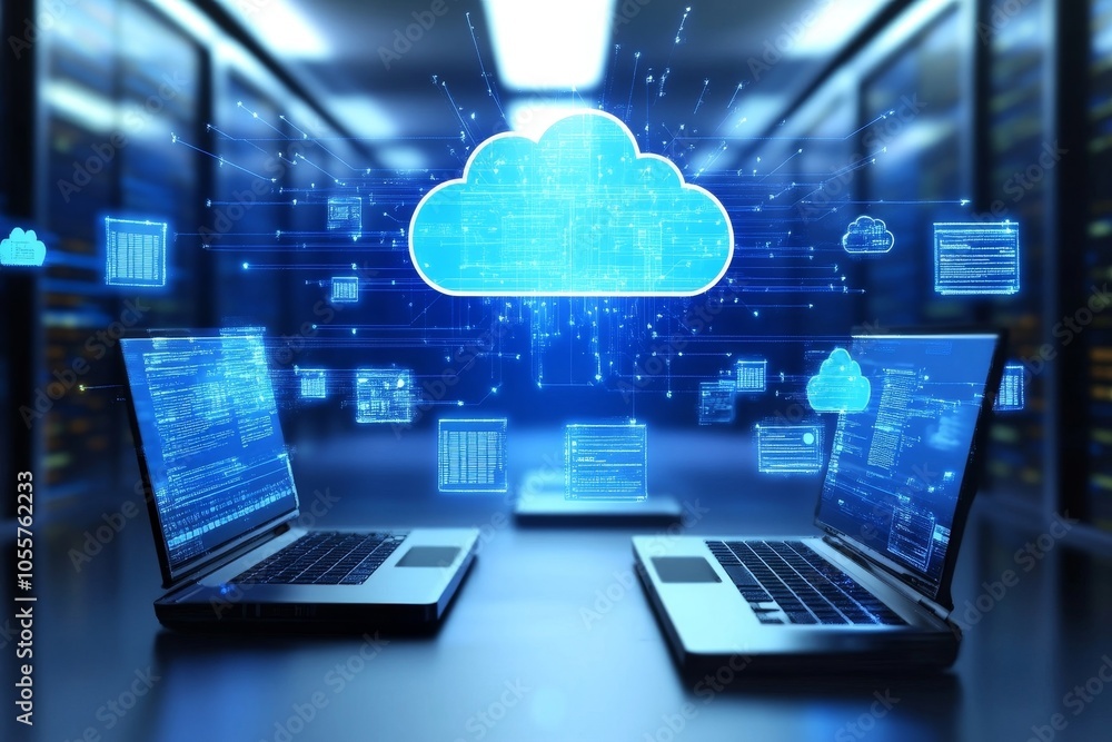 Poster cloud computing technology concept.