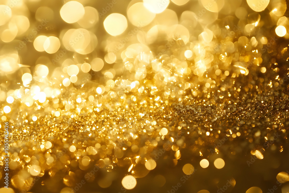 Poster a shimmering golden background with bokeh effects, creating a luxurious and festive atmosphere.