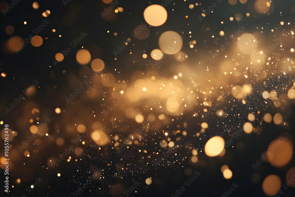 Poster a shimmering background of golden bokeh lights creating a magical atmosphere.