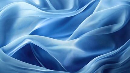 Obraz premium Flowing abstract blue fabric in the air showcasing a soft elegant and dynamic appearance