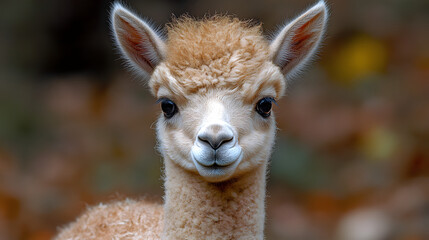 Obraz premium Vicuna: A Gentle Camelid of the Andes Providing Essential Nutritional Benefits to the Ecosystem