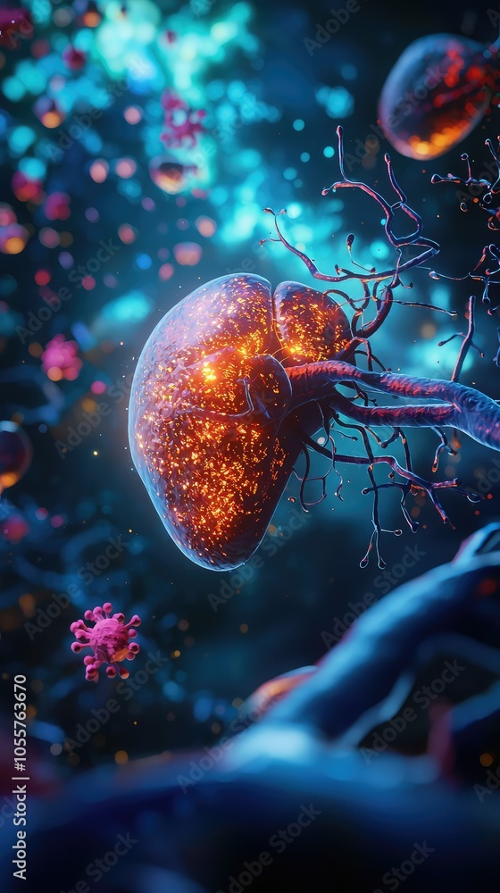 Poster dynamic 3d representation of liver cell structure